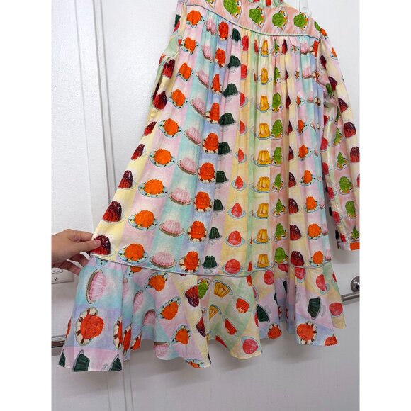 Rachel Antonoff Jello Stripe Print Drew Shirt Dress Rainbow Jelly Mold Belt L - Picture 14 of 16